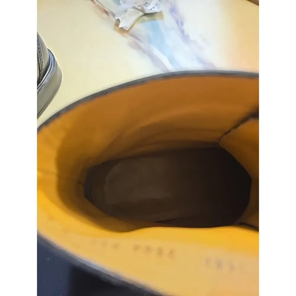 Salvatore Ferragamo Blck Leather Laceup Cap Toe Combat Boot Men Sz 9EE Steampunk - Picture 12 of 12